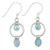 Blue Topaz and Chalcedony Drop-in Circle Dangle Earrings