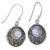 Round Moonstone Oxidized Dangle Earrings Round Moonstone Oxidized Dangle Earrings