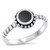 Simple Beaded Band with Round Stone - Black Onyx