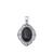 Filigree Marquis Pendant with Oval Stone - Black Onyx