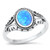Open Scrolling Ring with Roping and Stone Center - Blue Opal