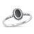 Oval Roped Stone Ring - Black Agate