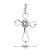 Large Open Heart Cross Pendant with Dot Center