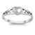 Solid Silver Heart Ring with Cutout Scroll Detail