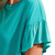 Soft Frilled-Sleeve Tee with Drop Shoulder Soft Frilled-Sleeve Tee with Drop Shoulder