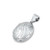 Floral Etched Oval Silver Pendant Floral Etched Oval Silver Pendant