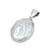 Large Floral Etched Oval Silver Pendant