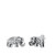 Elephant Post Stud Earrings with Filigree Cutouts