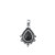 Marquis Beaded Edge Teardrop Pendant - Black Agate Marquis Beaded Edge Teardrop Pendant - Black Agate