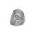 Oval Medallion Ring with Round Labradorite Stone Center Oval Medallion Ring with Round Labradorite Stone Center