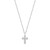 Small Cross Pendant Necklace with Round Bezel CZs