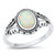 Open Scroll Ring with Oval White Opal Open Scroll Ring with Oval White Opal