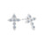 Small Teardrop Shaped CZ Cross Stud Earrings