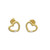 Dainty Open Heart CZ Stud Earrings in Gold
