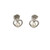 Open Heart Stud Earrings with Freshwater Pearl Center