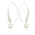 Graduated Sterling Silver Bead and Pearl Long Wire Earrings