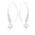 Graduated Sterling Silver Bead and Pearl Long Wire Earrings