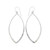 Large Open Cutout Marquise Shaped Dangle Earrings with Hammered Silver Large Open Cutout Marquise Shaped Dangle Earrings with Hammered Silver
