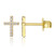 Cross Stud Earrings with CZ Face in Gold Cross Stud Earrings with CZ Face in Gold