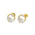 Open Circle CZ Post Back Stud Earrings in Gold