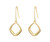 Hollow Diamond Shape Dangle Earrings in Gold
