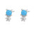 Blue Opal CZ Crystal Post Stud Earrings