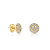 CZ Smiley Face Post Stud Earrings in Gold