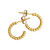 Beaded Post Hoop Earrings in Gold