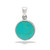 Round Turqoise Hammered Back Pendant Round Turqoise Hammered Back Pendant
