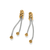Interlok Two Tone Twist Double Chain Post Drop Earrings