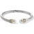 Meridian Open Hinged Bangle Bracelet - Two Tone Meridian Open Hinged Bangle Bracelet - Two Tone