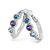 Halo Trio Hoop Earrings - Silver/Tanzanite
