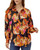 Bright Floral Blouse with Smocked Cuffs