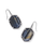 Daphne Pave Frame Drop Earrings - Navy Tiger's Eye Silver