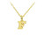 Tiny Initial "F" Necklace - Gold