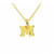 Tiny Initial "M" Necklace - Gold