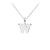 Tiny Initial "W" Necklace - Silver