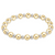 Pearl Greatful Pattern 4mm Bead Bracelet - 6mm Gld