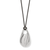 Cascade Drop Cord Necklace - Silver/Black