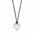 Cascade Open Heart Petite Cord Necklace - Silver/Black