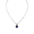 Beijos Cor Cushion Cut Pendant Necklace - Indigo / Two tone Beijos Cor Cushion Cut Pendant Necklace - Indigo / Two tone