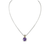 Beijos Cor 10Mm Round Cut Pendant Necklace - Amethyst/Two Tone Beijos Cor 10Mm Round Cut Pendant Necklace - Amethyst/Two Tone
