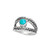 Split Four Band Ring with Center Stone - Turquoise
