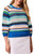 Cotton Three-Quarter Sleeve Multi-Color Striped Sweater Cotton Three-Quarter Sleeve Multi-Color Striped Sweater