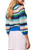 Cotton Three-Quarter Sleeve Multi-Color Striped Sweater Cotton Three-Quarter Sleeve Multi-Color Striped Sweater