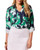 Foliage Print Rolled Sleeve Printed Blouse
