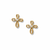 Enchanting Cross Gold Post Earrings