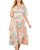 Bright Multi-Colored Floral Tiered Bubble Sleeve Dress