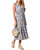 Printed V-Neck Midi Dress with Drawcord Waist