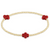 Signature Cross Gold Pattern 2mm bead bracelet - Red